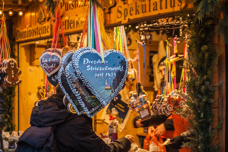 Lebkuchenherzen auf dem Striezelmarkt Dresden