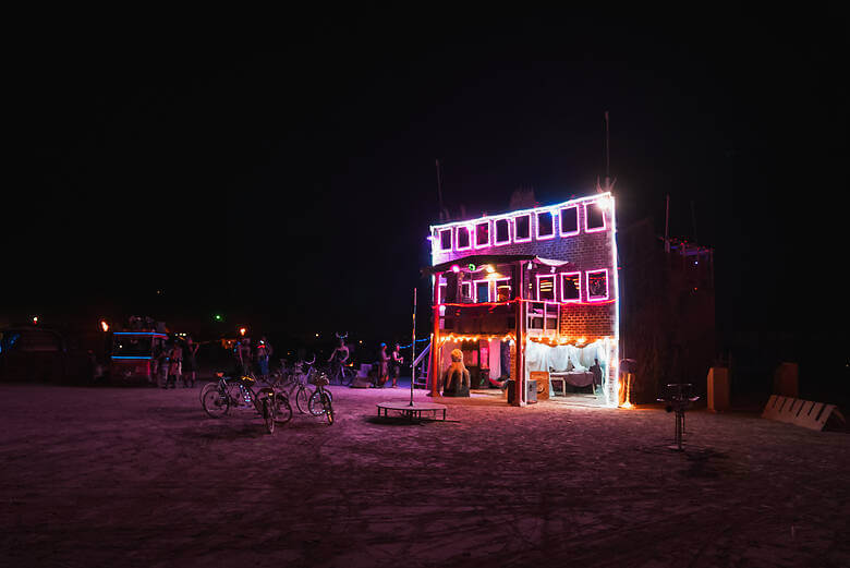 Lichtinstallation auf dem Burning Man Festival