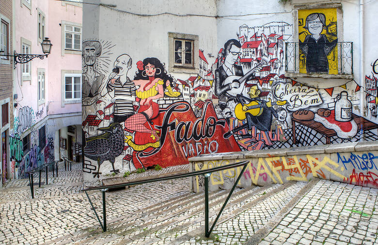 Street Art im Viertel Alfama in Lissabon