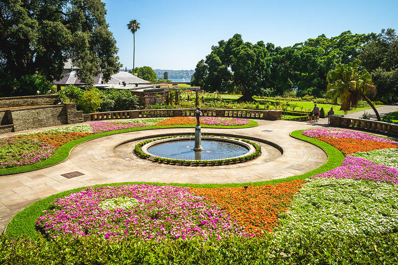 Botanischer Garten in Sydney direkt am Wasser