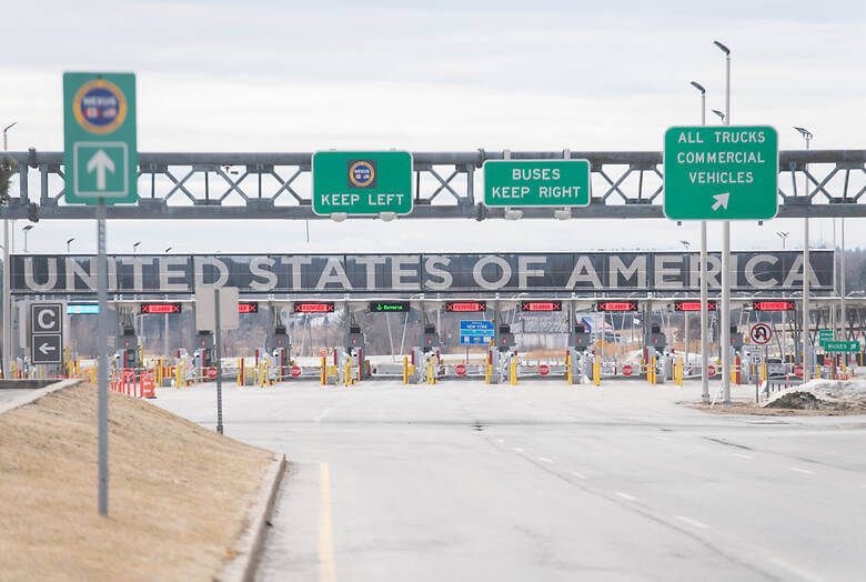 Grenzeinfahrt von Kanada in die USA auf dem Landweg