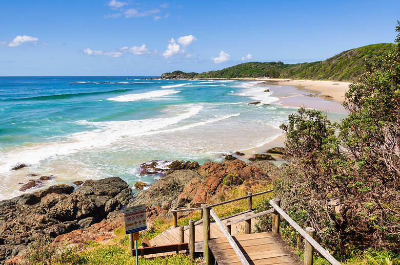 Shelly Beach an der Ostküste von Australien nach Wanderroute