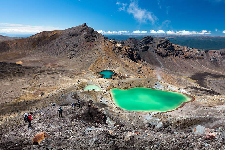 Blaue Kraterseen in Neuseeland 