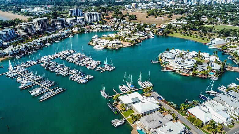 Blick auf den Hafen von Darwin in Australien