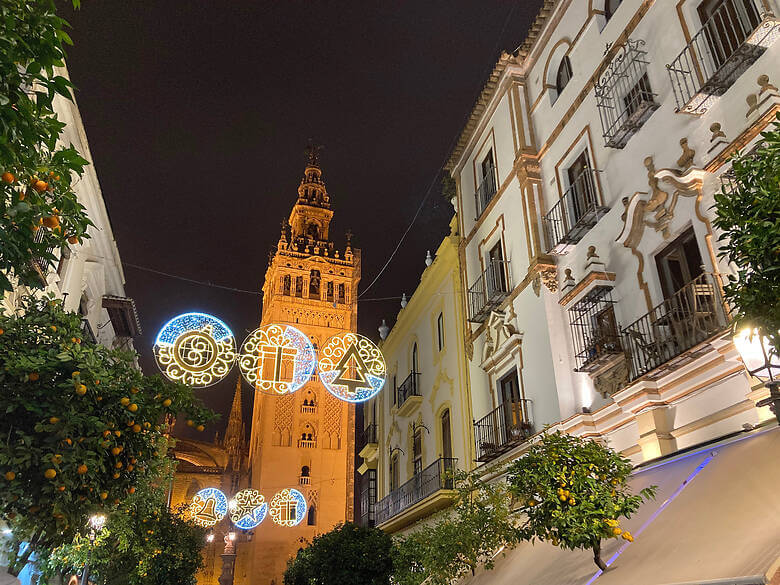 Kathedrale in Sevilla zur Weihnachtszeit