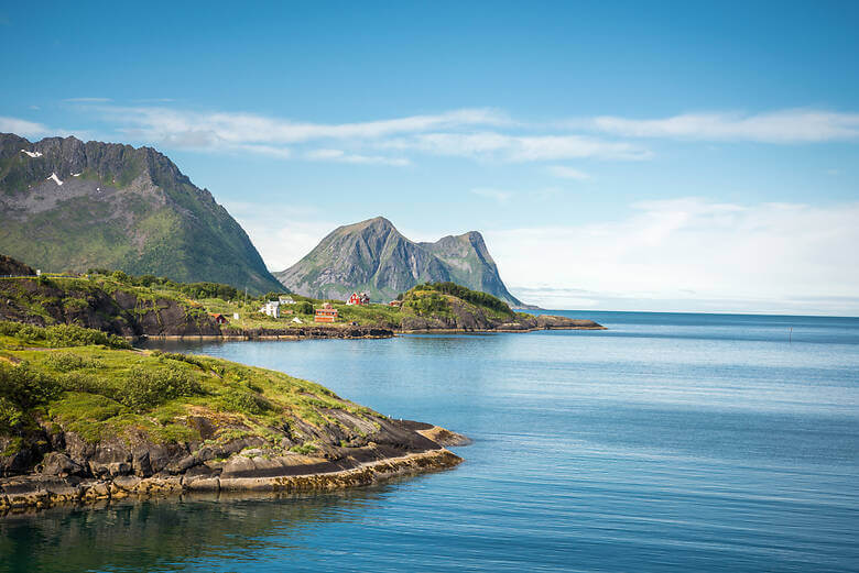 Küstenlinie auf der Insel Senja in Norwegen