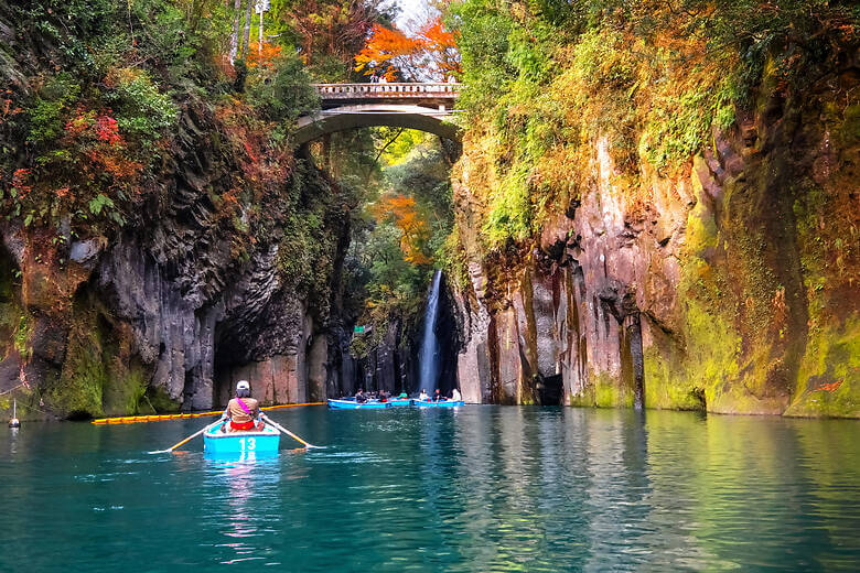 Boote in der Takachiho-Schlcht in Japan